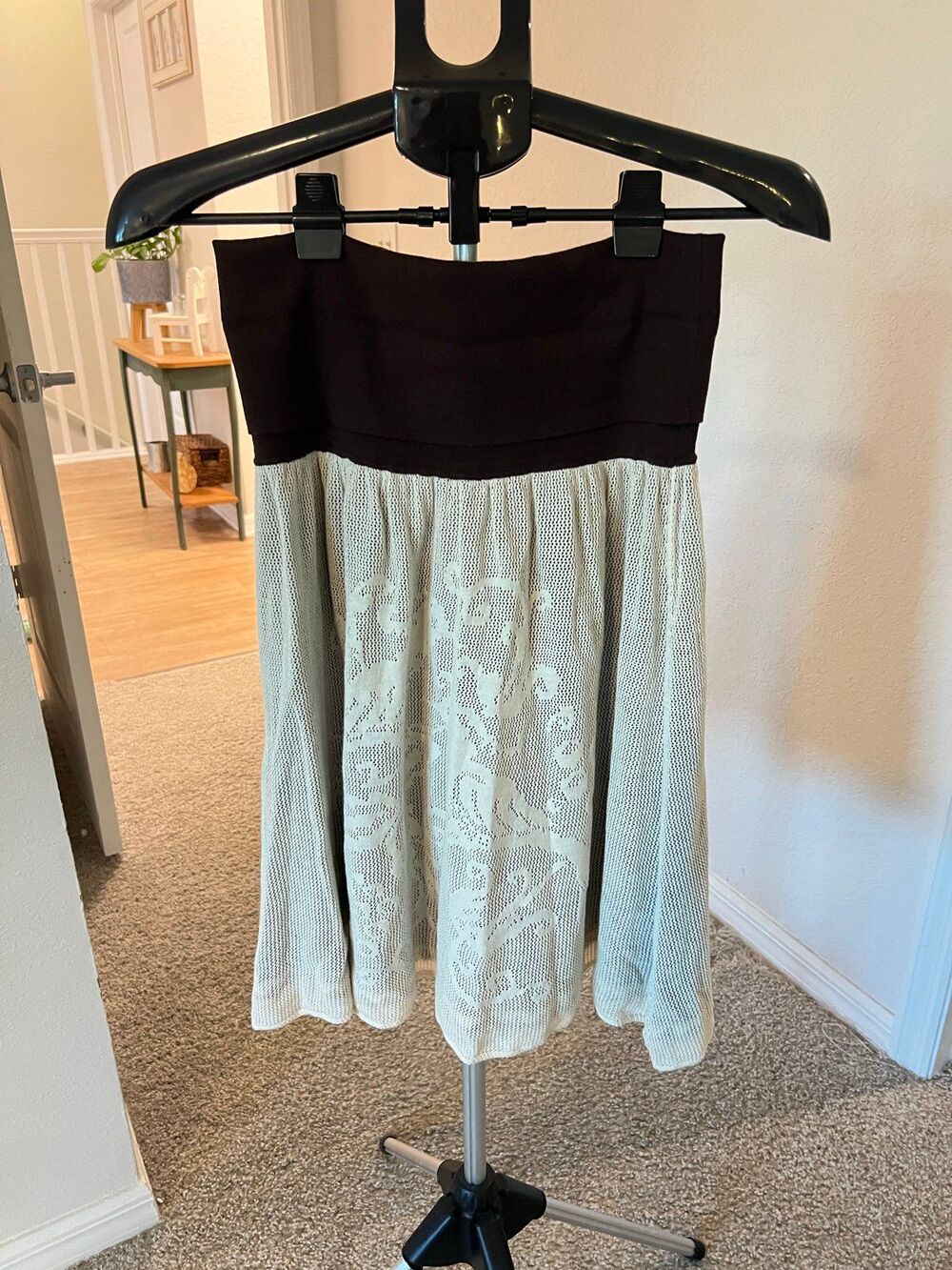 Moth Anthropologie Midi Boho Lantern Glow Crochet Fold Over Skirt Women’s Size S